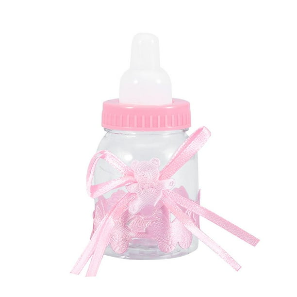 Lot de 24 bouteilles à remplir, boîte à bonbons, cadeau pour décoration de fête prénatale (rose)