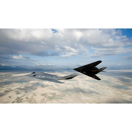 Two F-117 Nighthawk stealth fighters in flight over New Mexico Poster Print by HIGH-G ProductionsStocktrek Images