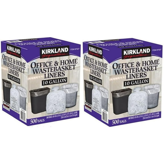 DYJP Signature Made in USA 10 Gallon Clear Wastebasket Liner Bags for Trash Can 500 Count (2 Pack)