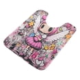 thumbnail image 2 of Toilet Rug U-Shaped Bathroom Rugs Non-Slip Soft Plush Machine Washable Contour Bath Mat Cartoon Girl and Graffiti 24x20, 2 of 9