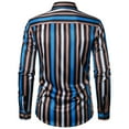 thumbnail image 4 of Mens Lapel Vintage Bottom Shirts Print Button Blouse 2024 Fashion Casual Long Sleeve Tops, 4 of 5