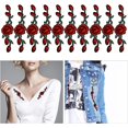 thumbnail image 3 of 10 piezas de parches bordados termoadhesivos con flores rosas, parches termoadhesivos con apliques para planchar, para decoración de camisetas DIY, 3 of 4