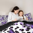 thumbnail image 5 of Castle Fairy Purple Butterfly Girl Boy Full Size Comforter Sets,Leopard Print Bedding Sets, 5 of 8