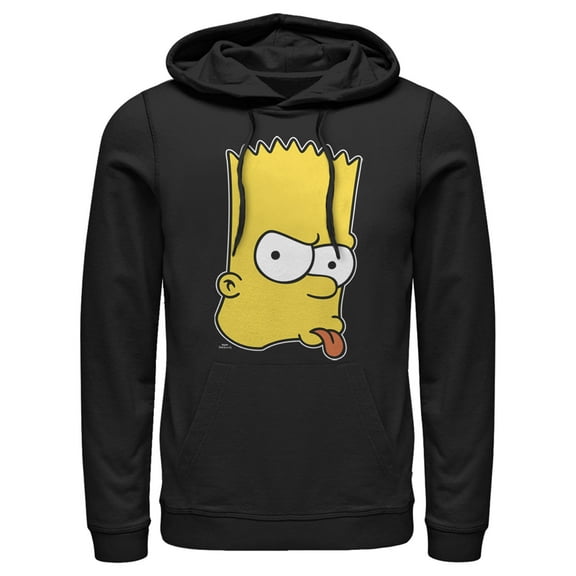 Men's The Simpsons Brat Bart  Pull Over Hoodie Black Large