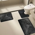 thumbnail image 5 of Bath Mat under $5! Cagogo Leaf Pattern Floor Mat 3-Piece Set for Bathroom, Water-Absorbent Non-Slip Rugs for Toilet and Kitchen, Modern Door Mats for Living Room and Bedroom Decor, 5 of 8