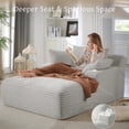 thumbnail image 6 of Aukfa 66" Oversized Chaise Lounge Indoor Chair Boneless Couch for Living Room Bedroom, 3Pillows, Light Gray, 6 of 9