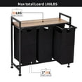 thumbnail image 5 of Danolapsi Laundry Sorter 4 Sections,Laundry Hamper with Shelf,Laundry Basket with Wheels,Cloest Storage and Organization,Clothes hamper with Table,Rolling Cart,for Bathroom,Bedroom,Restroom,Black, 5 of 7