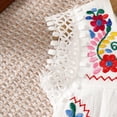thumbnail image 5 of Ruyang Toddler Girls Mexican Embroidered Dresses Pleated Lace Trim Square Neck Dresses Summer Breathable Cute Sundress, 5 of 9