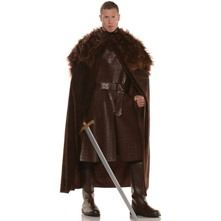 Mens Brown Cape With Fur Halloween Accessory, One