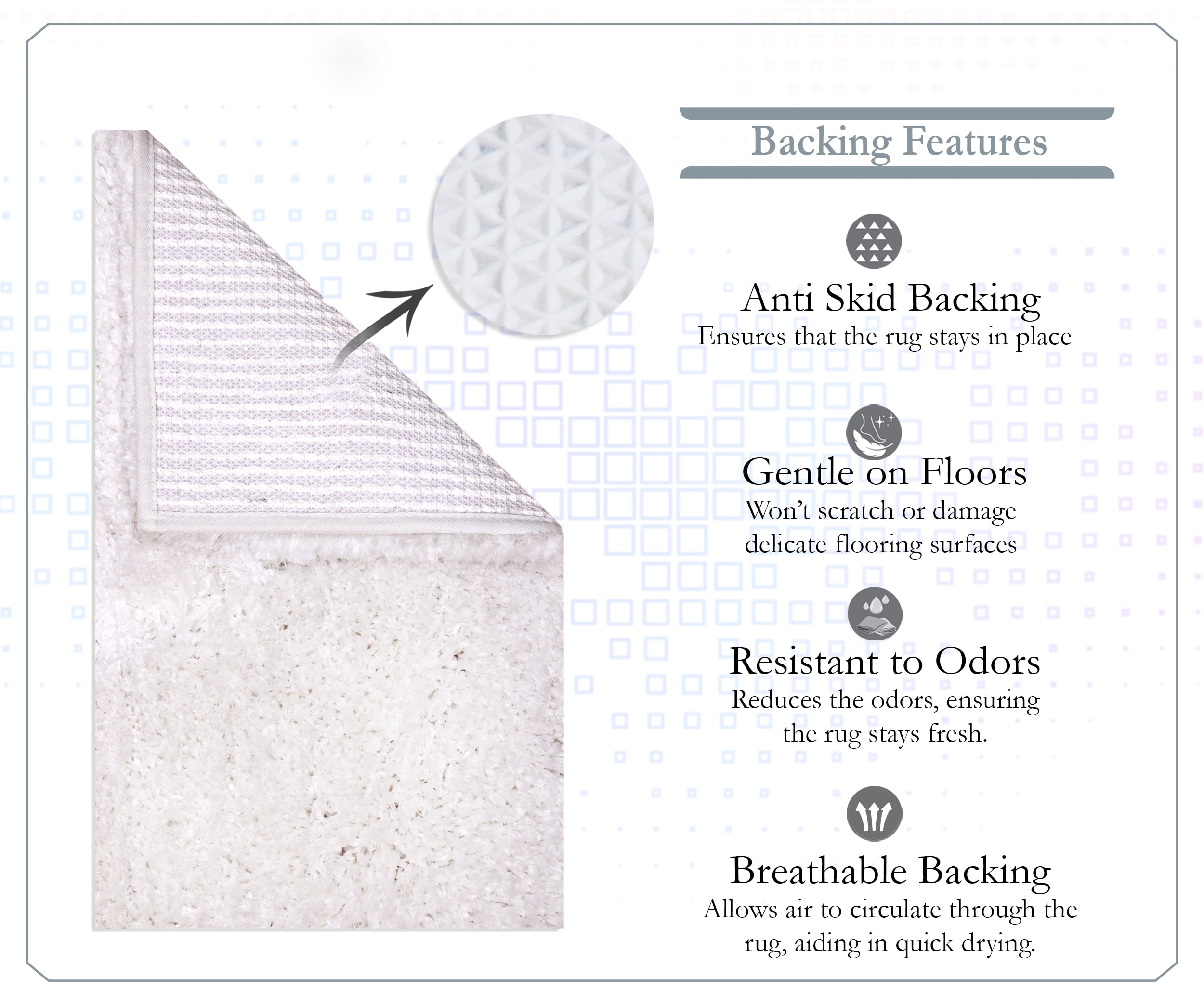 Essential 3-Piece Bathroom Rug Set, Plush Microfiber Bath Mat, U-Shaped Contour Rug and Toilet Lid Cover, Ultra Absorbent, Quick-Dry, Non-Slip Bathroom Mats, Machine Washable, White