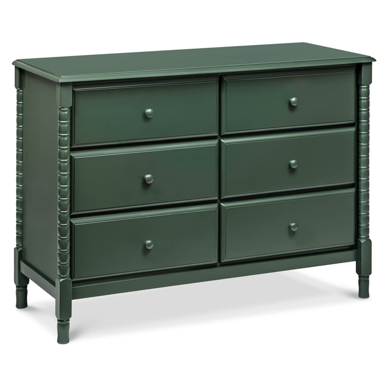 tinnyページ　 レザー グリーン DaVinci, Dresser, Jenny Lind Spindle 6-Drawer, Nursery Storage