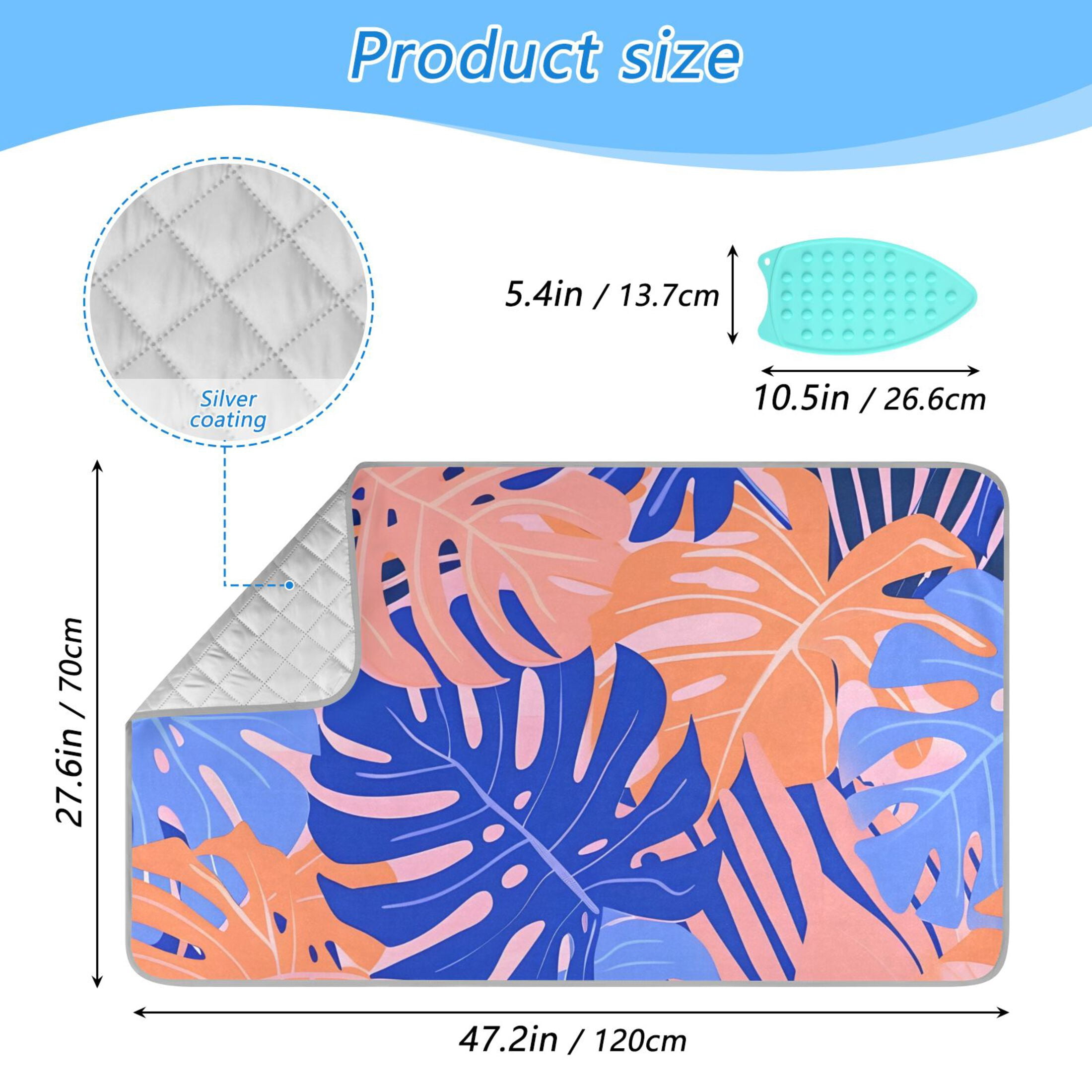 Colorful Palm Leaves Ironing Mat Blanket Portable Travel Ironing Pad Heat Resistant Pad 47.2" x 27.6”