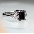thumbnail image 2 of Baguette ring - Black cz ring - Everyday ring - Engagement ring - Dainty ring - Cocktail ring - Thin ring - SOL ring, 2 of 4