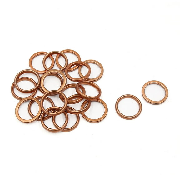 Unique Bargains 20Pcs 39mm Outer Dia Copper Tone Metal Motorcycle Exhaust Pipe Muffler Gasket