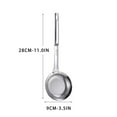 thumbnail image 2 of 304 Stainless Steel Oil Strainer and Soup Skimmer, Multi-Purpose Kitchen Tool for Filtering Grease Foam and Residue, Long Handle with Comfortable Grip, 12.91x4.41inch, 2 of 5