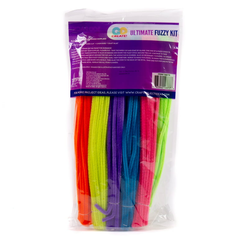 Horizon Fuzzy Sticks, Assorted Neon Colors, (2) 100 Pack, 12