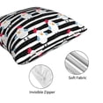 thumbnail image 4 of Throw Pillow Covers, Black White Striped Cute Chicken Soft Square Pillow Cases with Invisible Zipper for Couch Bed Sofa, Farmhouse Fall Home Decor 20"x20", 4 of 7