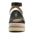 thumbnail image 3 of Soda Women Espadrille Wedge High Heels Sandals Open Peep Toe Platform Ankle Strap STELLA-S Black 10, 3 of 5