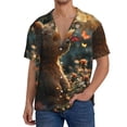 thumbnail image 7 of Lsque Sunshine Butterfly Flower Bear print Men's Cuban Collar Short Sleeve Shirt Summer Beachwear Casual Button Down Fashionable Vacation Leisure Shirt-Large, 7 of 7