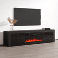 Dia BLEF Floating Fireplace TV Stand for TVs up to 80", Modern High