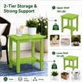 thumbnail image 4 of Y&M Outdoor Side Table, HIPS Adirondack Small Double Layer Table, Waterproof Square Balcony Modern End Tables for Patio, Pool, Beach, Porch, Deck, Indoor or Outdoor Use, Lime, 4 of 6