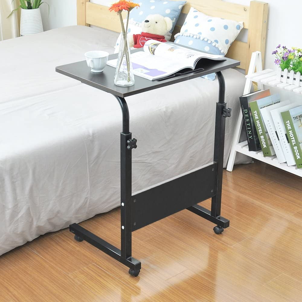 Soges Adjustable Mobile Bed Table with Tablet Slot 23.6inches Portable