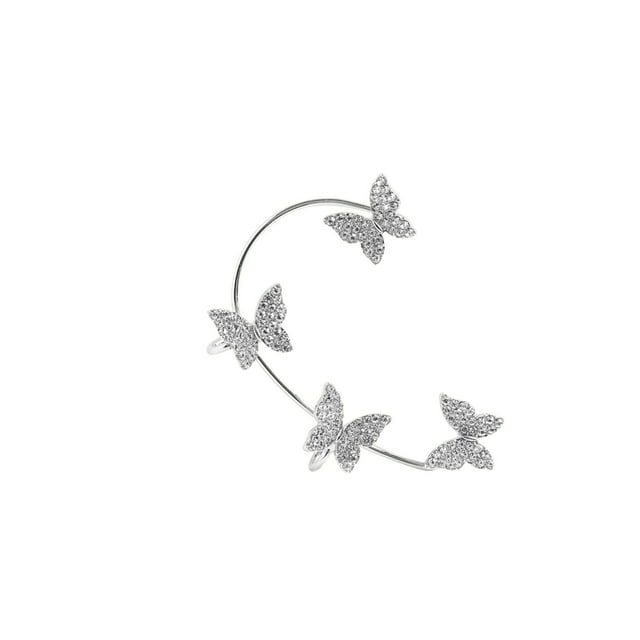 WREESH Boucles d'Oreilles Papillon Mode Diamant Femmes Sans Boucles d'Oreilles 1PC