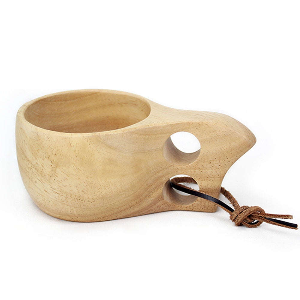 Famyfamy Wooden Coffee Mugs Cup Teacup Outdoor Camping Drinking Cup