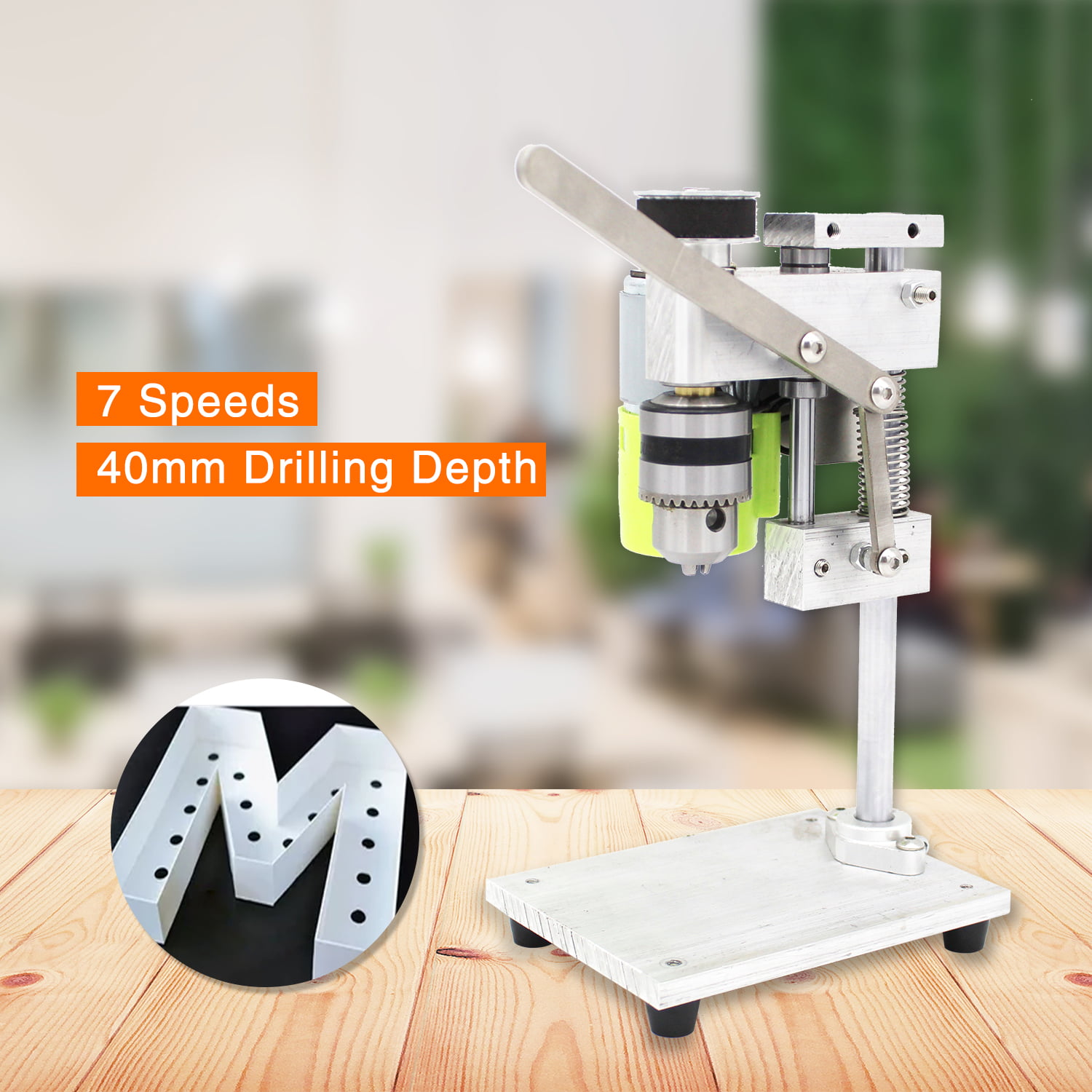 100-240V DIY Mini Drill Press for Bench Drilling Machine Variable Speed Drilling Chuck Mini Table Drill Precision Tapping Machine Milling Machine 1000-4500rpm 7 Speed Adjustable