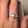 thumbnail image 6 of HeartsAndYou 2.3ct Natural Morganite & Diamond Engagement Ring Trilogy 14k SOLID White Gold, 6 of 8