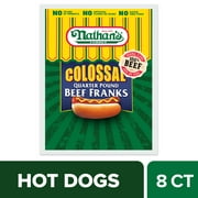 Nathan's Famous Colossal Quarter Pound Beef Franks, 32 oz