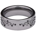 thumbnail image 4 of Heart Swirl Tungsten Carbide Ring, 4 of 9