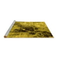 thumbnail image 2 of Ahgly Company Machine Washable Indoor Round Oriental Yellow Industrial Area Rugs, 7' Round, 2 of 4