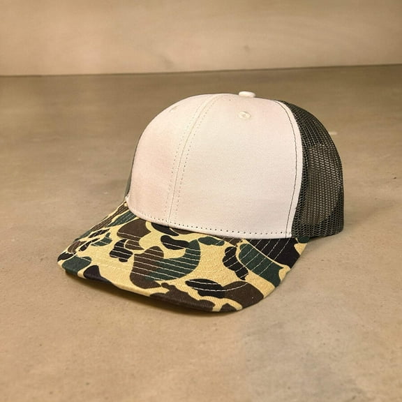 Duck Camo 6 Panel Trucker Hat Aspen