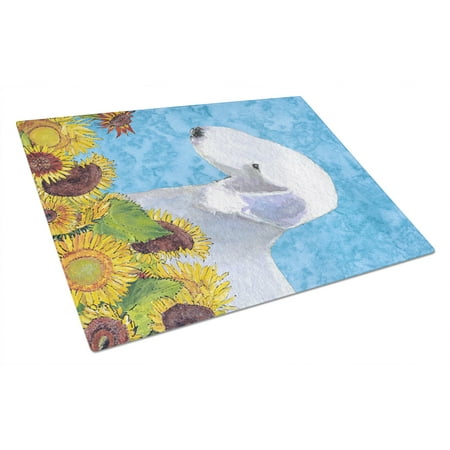 

Carolines Treasures SS4116LCB Bedlington Terrier in Summer Flowers Glass Cutting Board Large 12H x 16W multicolor