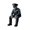 Black, variant on XINGXIANG - 3.9in Halloween Sitting Police Skeleton Ornament, Dark Uniform Cop Skull Resin Sculpture, Halloween Party Decorations Indoor Office Desk Mini Table Decor (A)