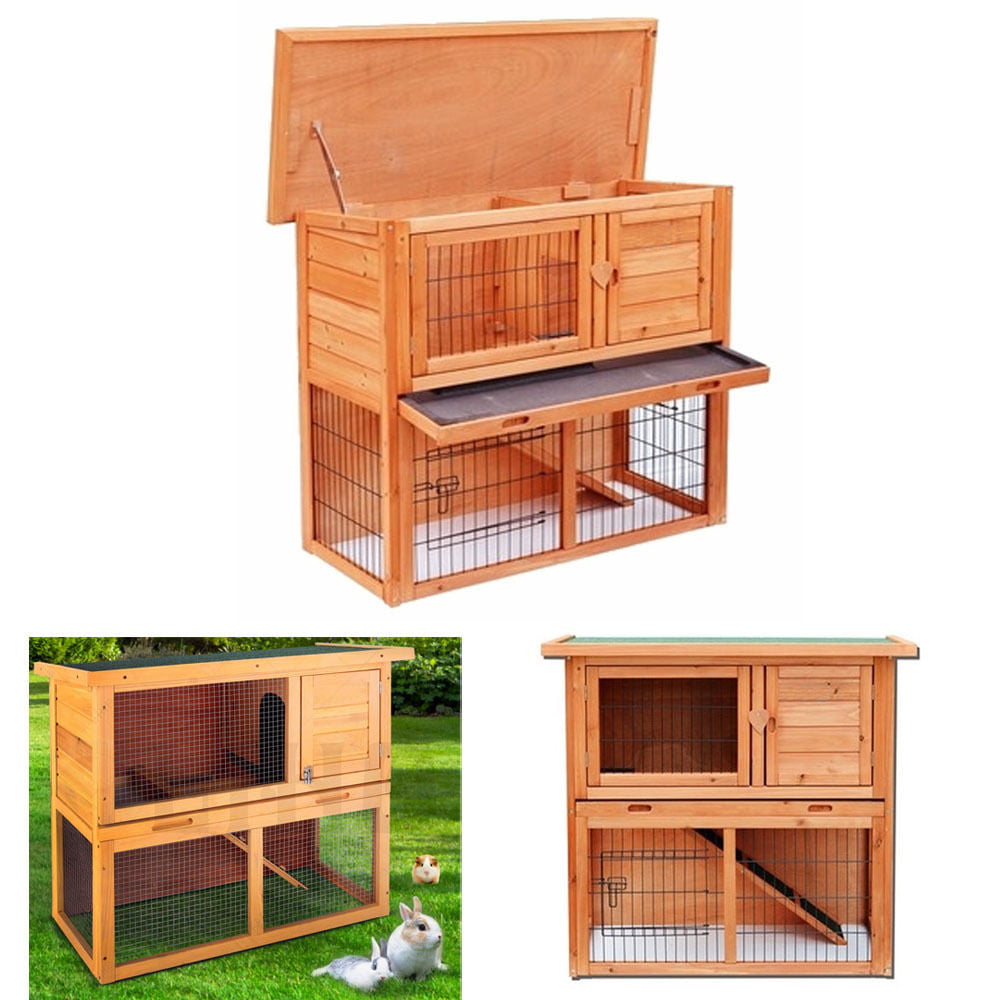 36" Wooden Rabbit Bunny Hutch Chicken Coop Hen House Poultry Cage Animal House