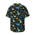 thumbnail image 2 of Vsdgher Dinosaur Print Men's Wrinkle Free Untucked Cuban Shirt Business Casual Button Down Shirts Short Sleeve Shirt, 2 of 7