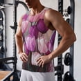 thumbnail image 5 of Fotbe Purple And Pink Tulip Bouquet Pattern Men's Quick Dry Workout Tank Top Gym Muscle Tee Fitness Bodybuilding Sleeveless T Shirt Breathable Workout Shirt-Small, 5 of 9