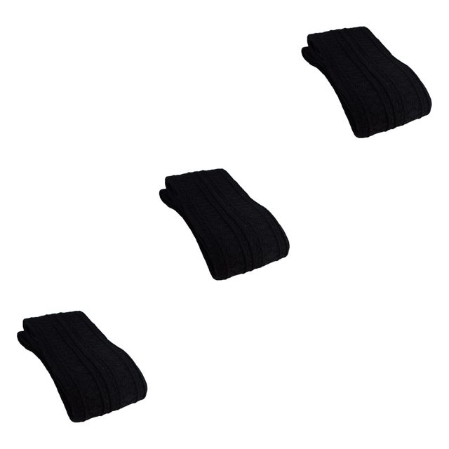 sweethay 1 par de medias altas hasta el muslo JK Knit Vintage Style Leg Warmers Party Black Negro 3Conjunto