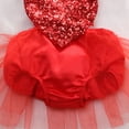 thumbnail image 3 of One opening Baby  Sleeveless Romper Sequined Heart-Shaped Mesh Ruffled Jumpsuit, 3 of 5