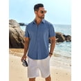 thumbnail image 2 of COOFANDY Men's Short Sleeve Button Down Shirt Casual Beach Summer Outfit, 2 of 6