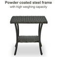 thumbnail image 2 of POCASSY 23.6" * 23.6" Coffee Table, Gray, Wicker Rattan, Patio, Balcony, Pool, Two-tier, 2 of 4
