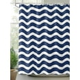 thumbnail image 2 of Fsddascl Navy Blue Moire Ombre Shower Curtain Set - Standard 72" x 72" Bathtub Curtain with 12 Hooks, Water Ripple Stripe Farmhouse Waterproof Fabric Stall Shower Curtains for Bathroom/Bathtub, 2 of 6