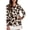 Brown Cow Print, variant on Garronmavis Women's Quarter Zip Golf Shirt Long Sleeve Golf Tennis Shirt for Women Workout Tennis Shirts Animal Print Shirts, Pink Leopard Print, Size L