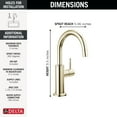 thumbnail image 2 of Delta 1930-Dst Contemporary Round 1.5 GPM Cold Only Water Dispenser Beverage Faucet -, 2 of 7