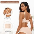 thumbnail image 3 of Bra OEAK para mujer, soporte inalámbrico para flexiones, cobertura total, color nude L, 3 of 8