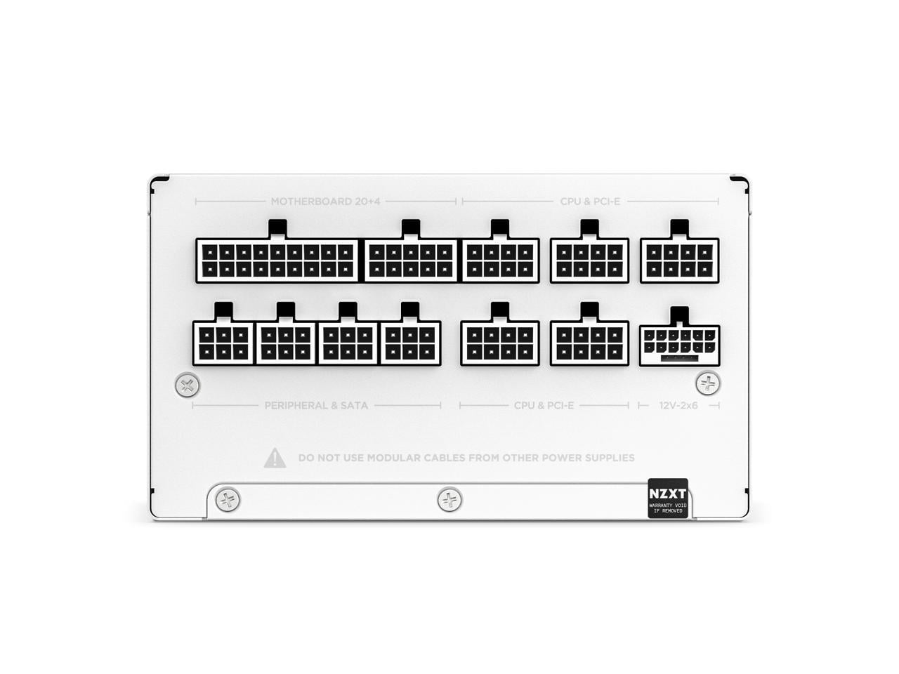 NZXT ATX 3.1 1000 Watt 80 Plus Gold Fully Modular Low-Noise Power Supply -White - PA-0G2BW-US