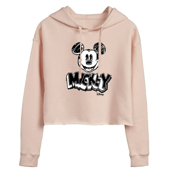 Disney - Mickey Mouse - Sketch Classic - Juniors Cropped Pullover Hoodie