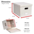thumbnail image 5 of YfulYde Collapsible File Storage Organizer Box with Lid - Decorative Linen Hanging Filing & Storage Office Box - Letter/Legal - Strong Durable - Toys Blankets Binders - Cream - 1 Pack, 5 of 8